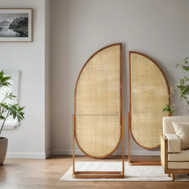 Ivoryhaven Room Divider with Rattan