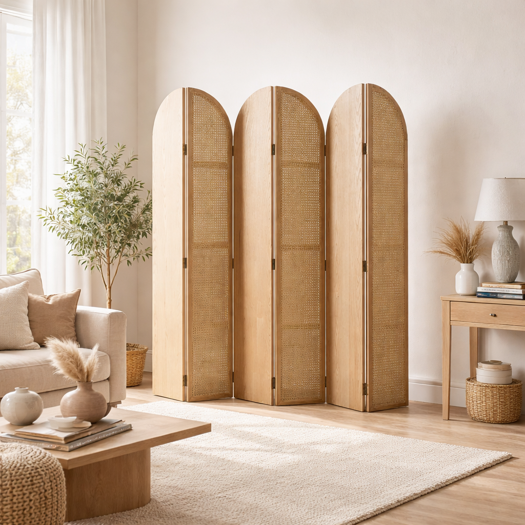 Keystone Room Divider with Rattan Keystone Room Divider with Rattan