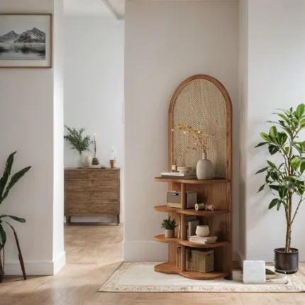 Loomvale Room Divider with Rattan