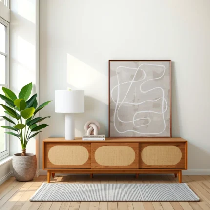 Sable TV Cabinet with Rattan