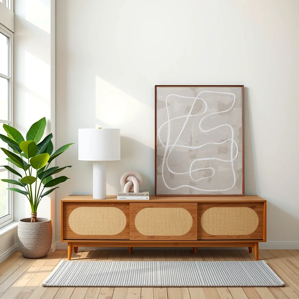 Sable TV Cabinet with Rattan Sable TV Cabinet with Rattan