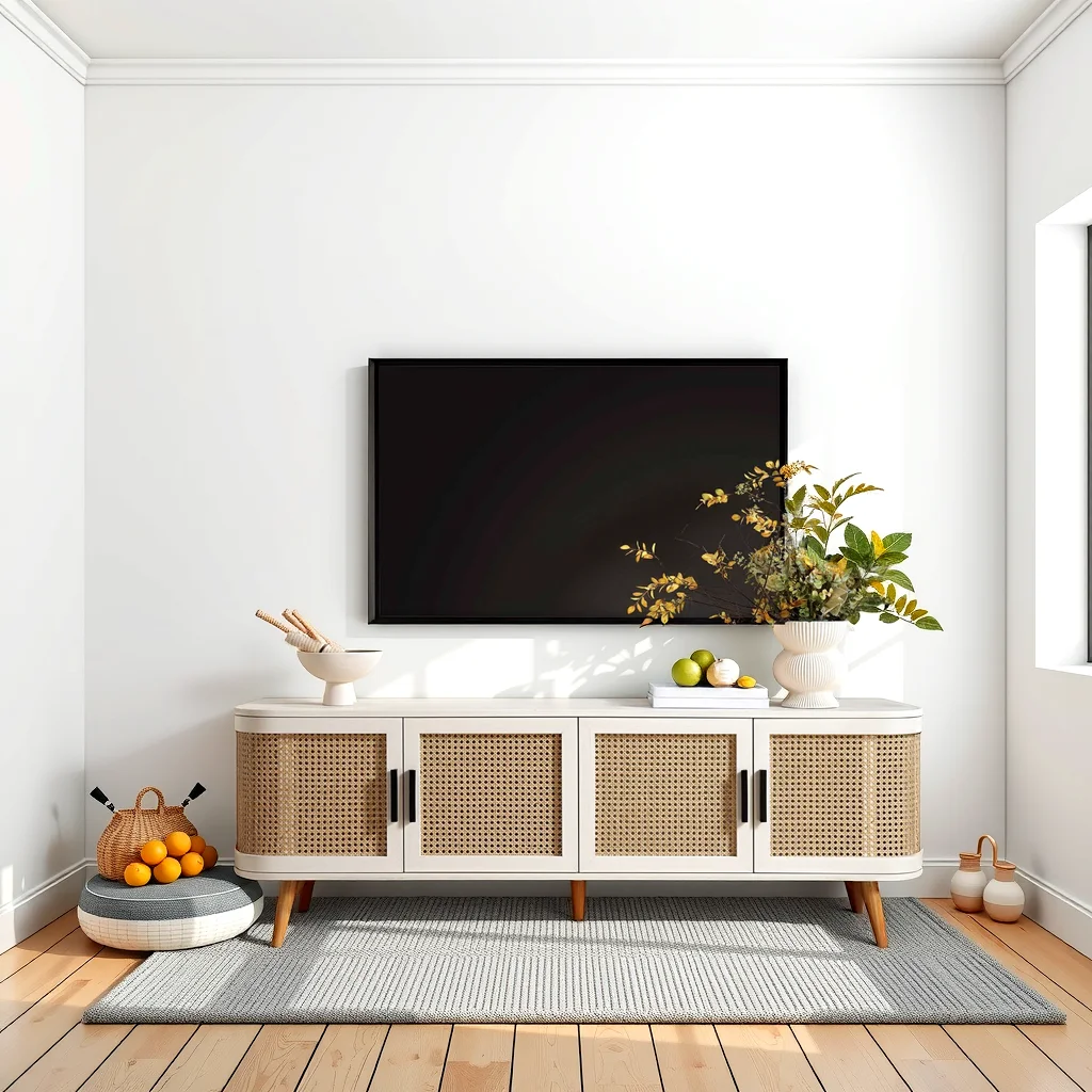 Dewpoint TV Cabinet with Rattan Dewpoint TV Cabinet with Rattan