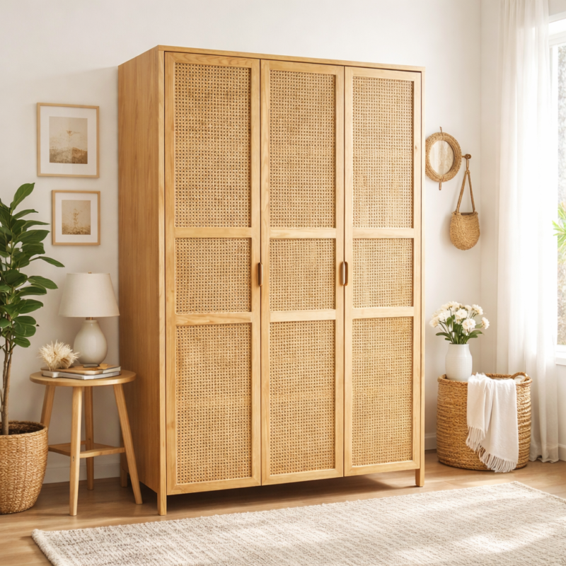 Draycott Manor Wardrobe with Rattan