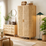 Elmstead Wardrobe with Natural Rattan