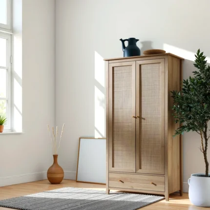 Millington Rattan Double Wardrobe