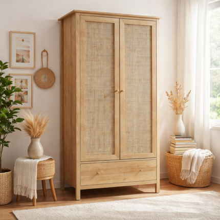 Millington Rattan Double Wardrobe