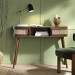 Izzy Curved Rattan 2-Door Console Table