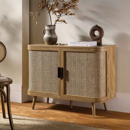 Izzy Curved Rattan Cabinet