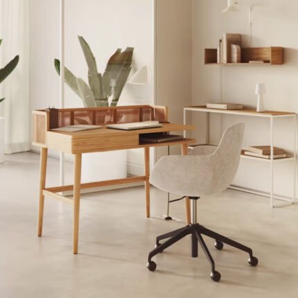 Araxi Study Desk with Natural Cane