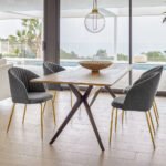 Amethyst Dining Table with Metal Leg