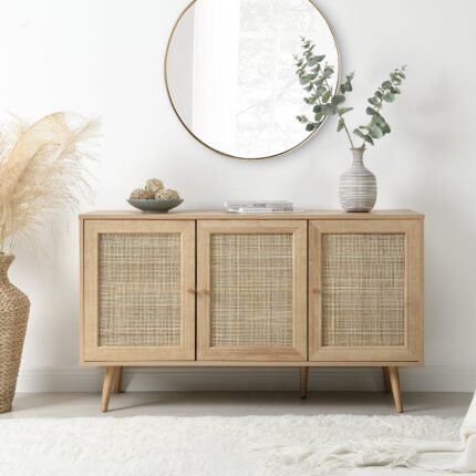Frances Woven Rattan 3 Door Sideboard