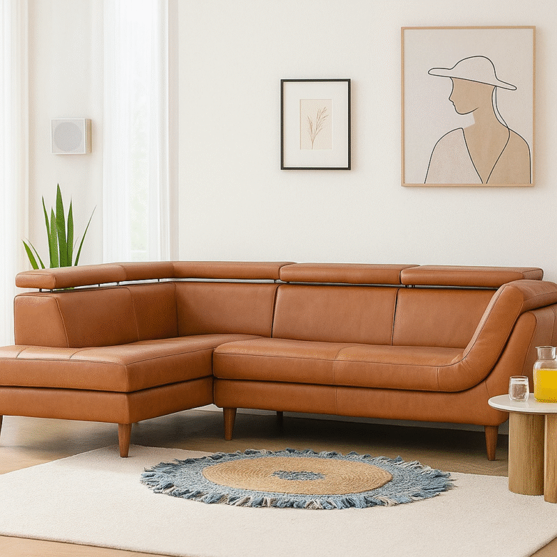 Cognac Haven Sectional Sofa